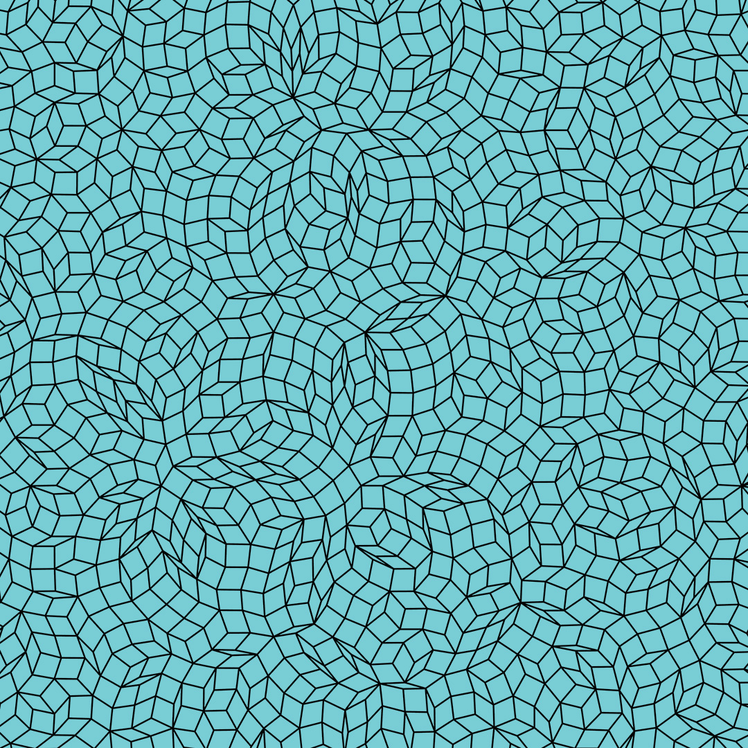 An varied but non-repeating pattern of black lines on a light blue-green background
