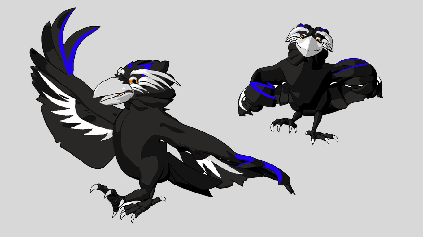 The Animated drawing of the Baltimore Raven Mascot. 