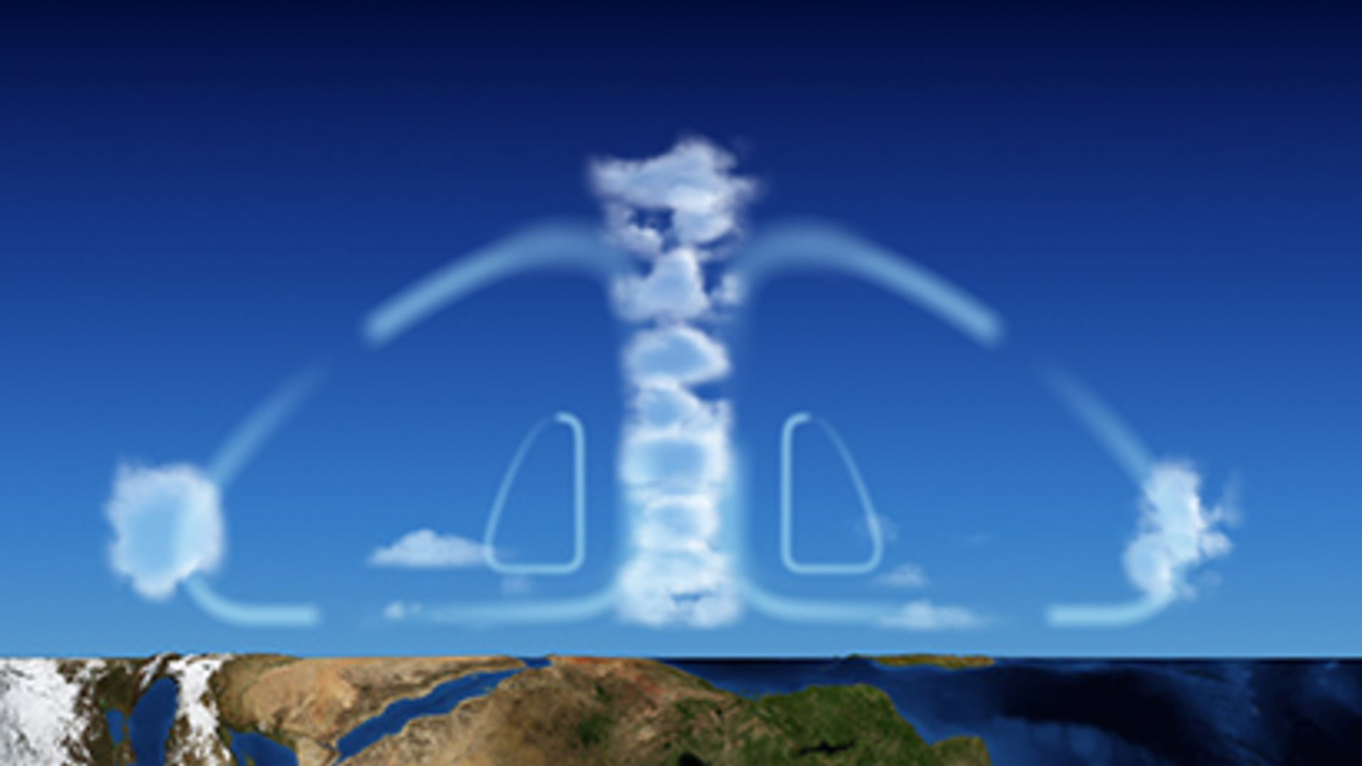 Air circulation and cloud formation in a warming atmosphere.