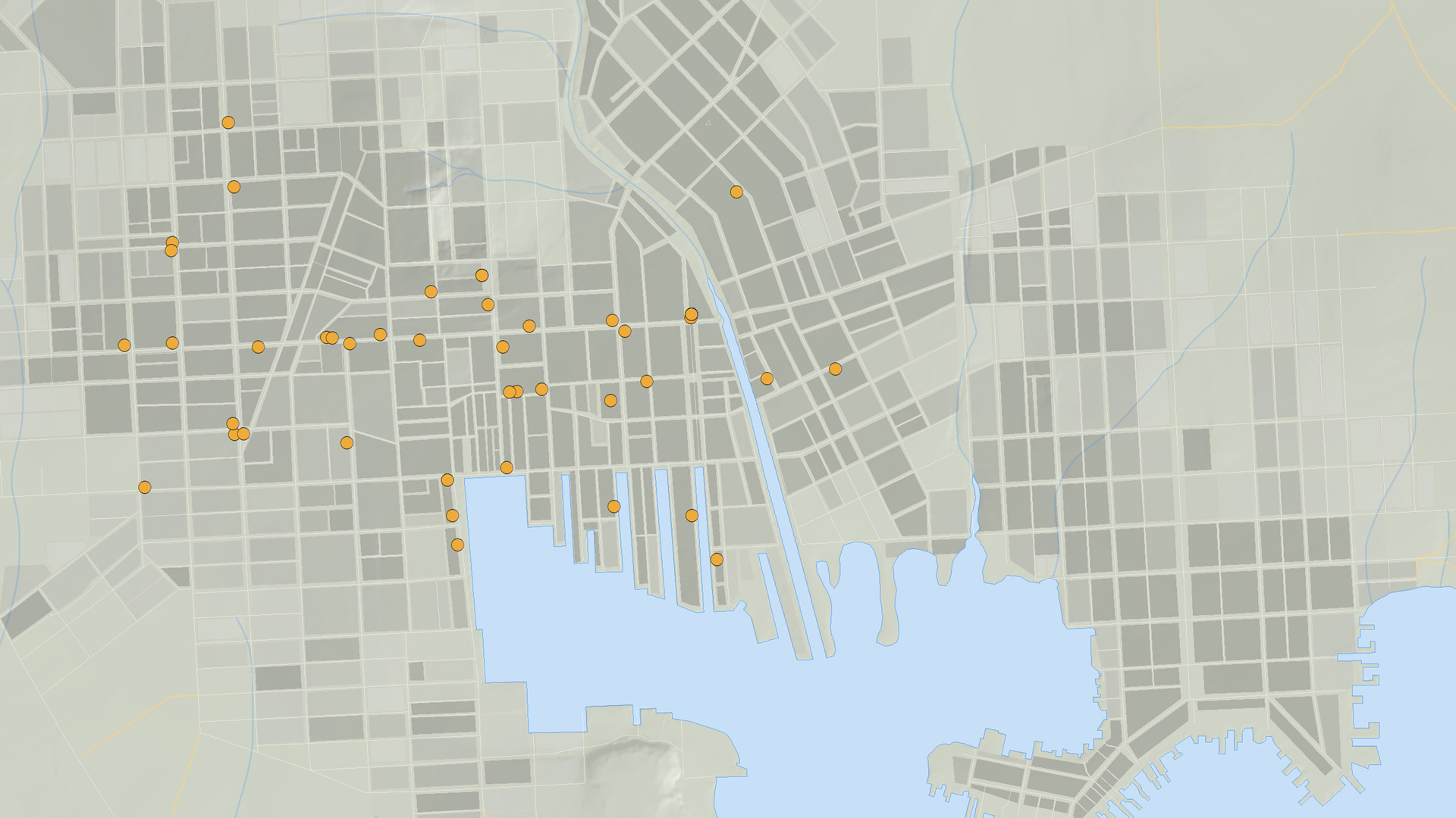 ArcGIS plot of locations with documented incidents of slave trading