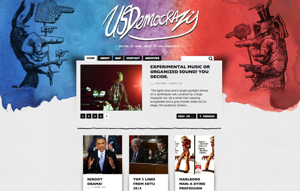 The homepage of "USDemocrazy"