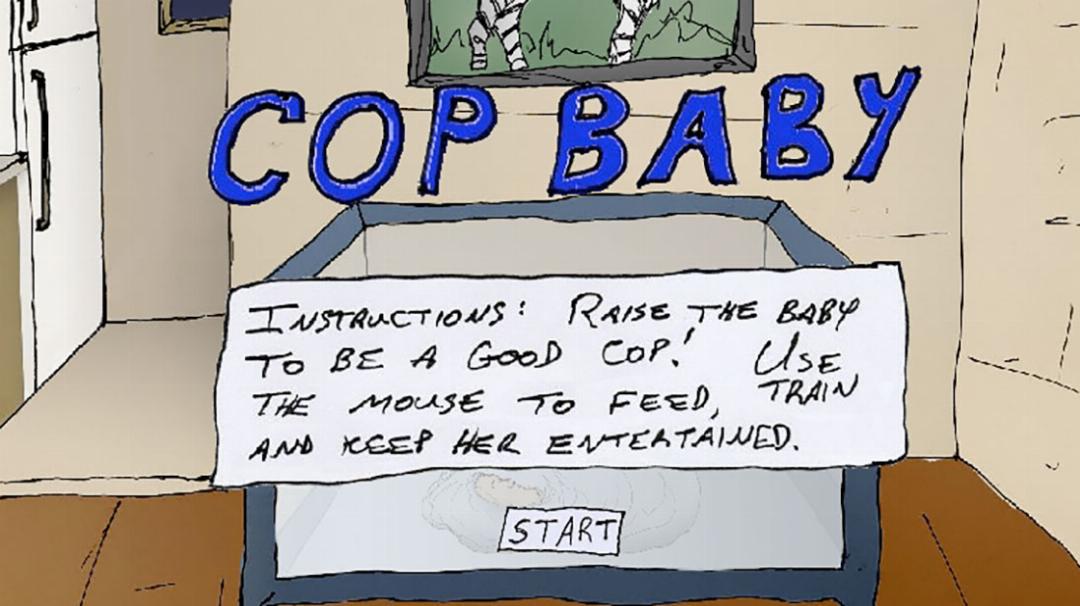 Aaron Oldenburg fully developed the game Cop Baby as part of ongoing research for the Fieldtrip Project.